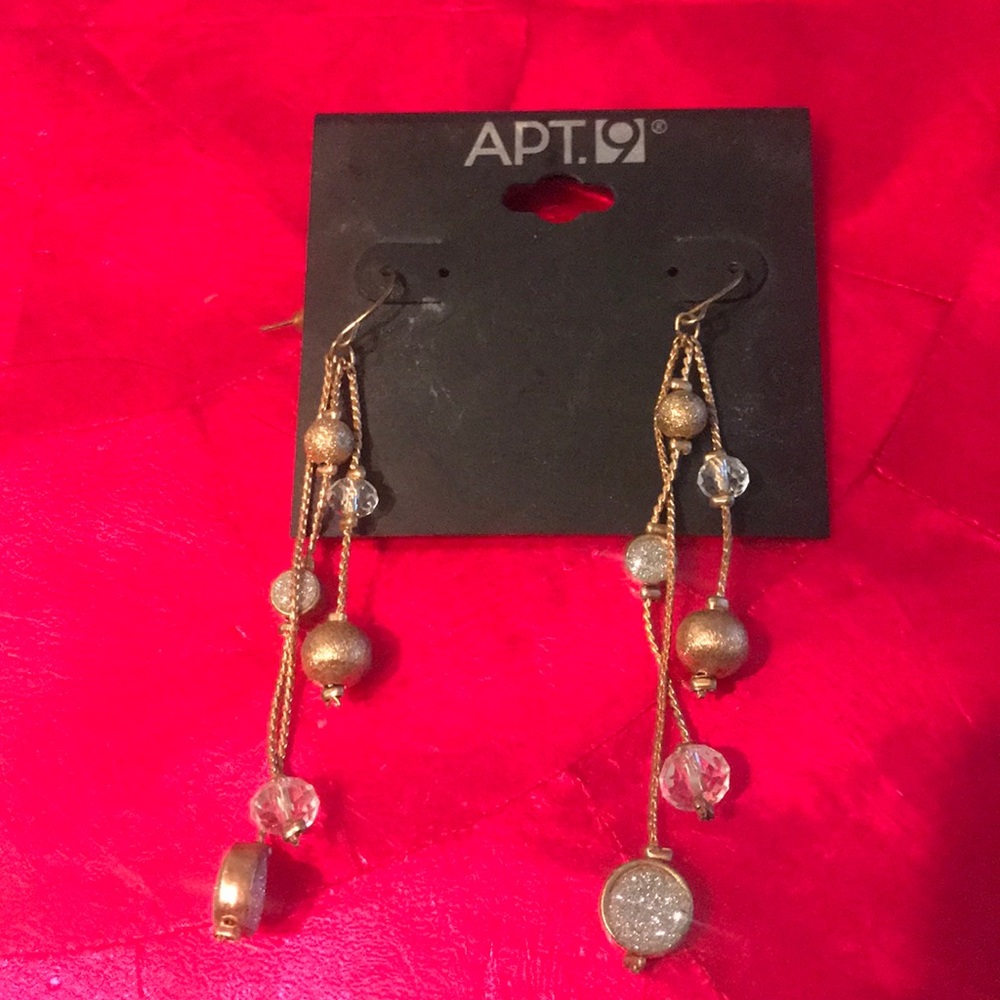 Rhinestone and beaded dangle earrings